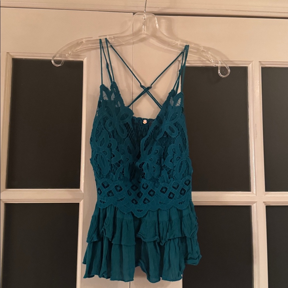 Free People Deep Green Knit Cami